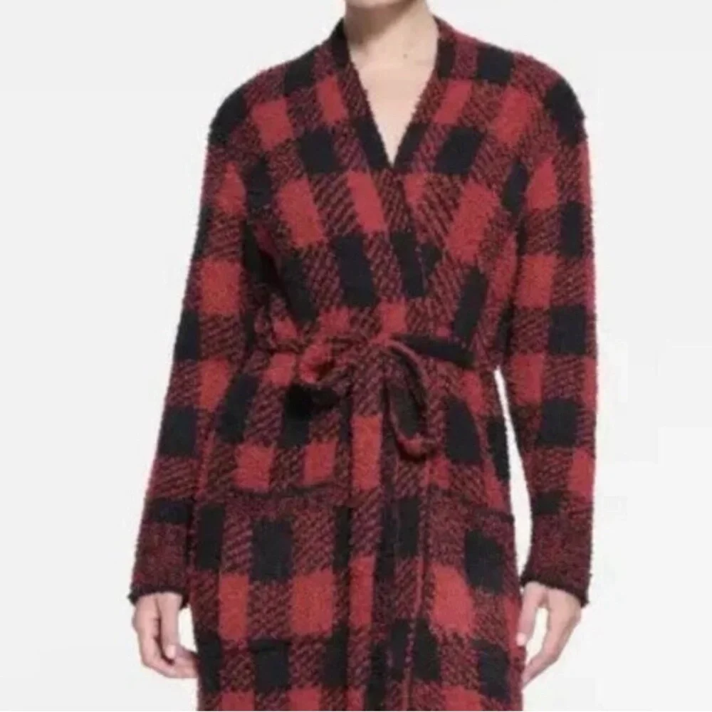 SKIMS Red and Black Plaid Robe - Picture 5 of 5